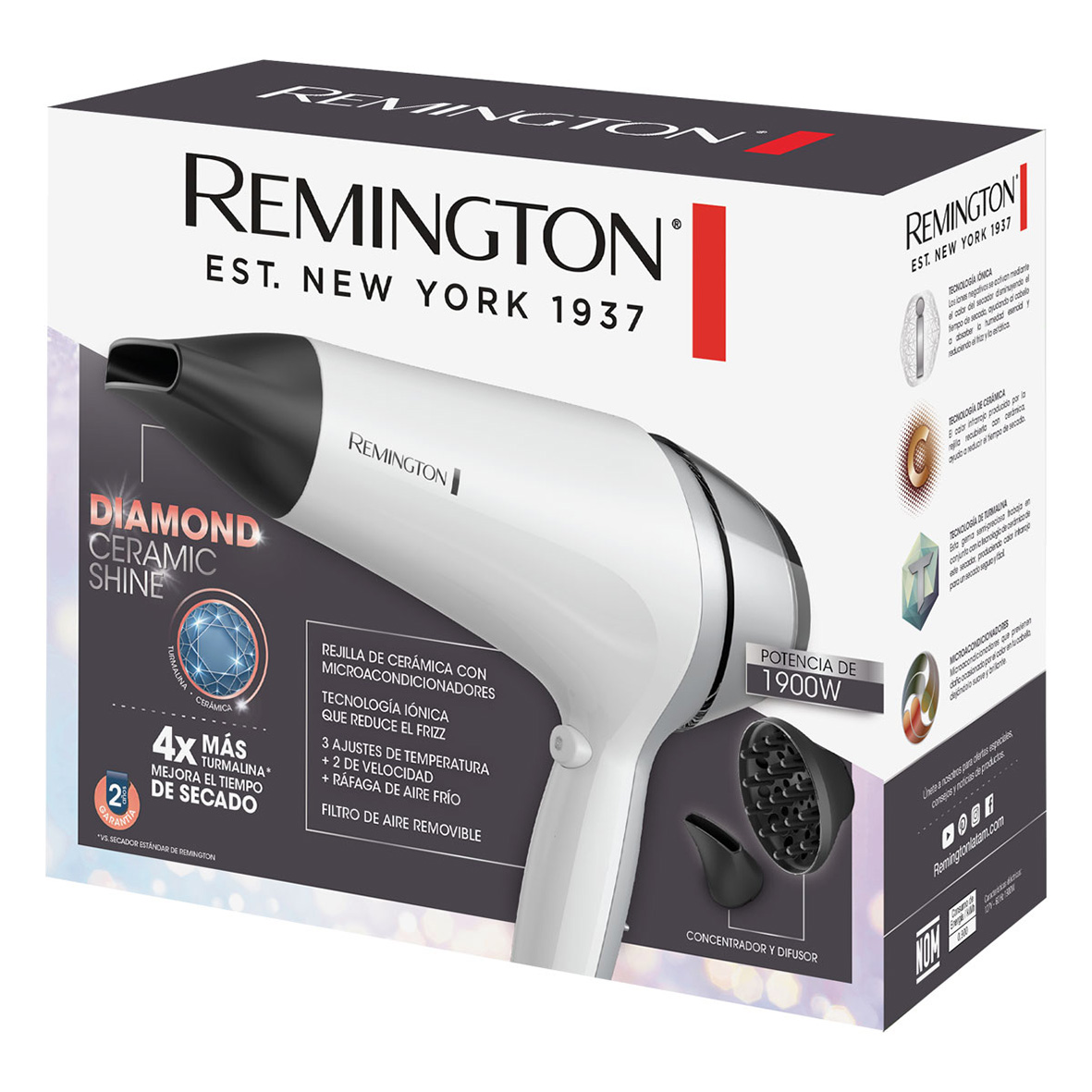 SECADOR DIAMOND CERAMIC SHINE REMINGTON D12ATDS