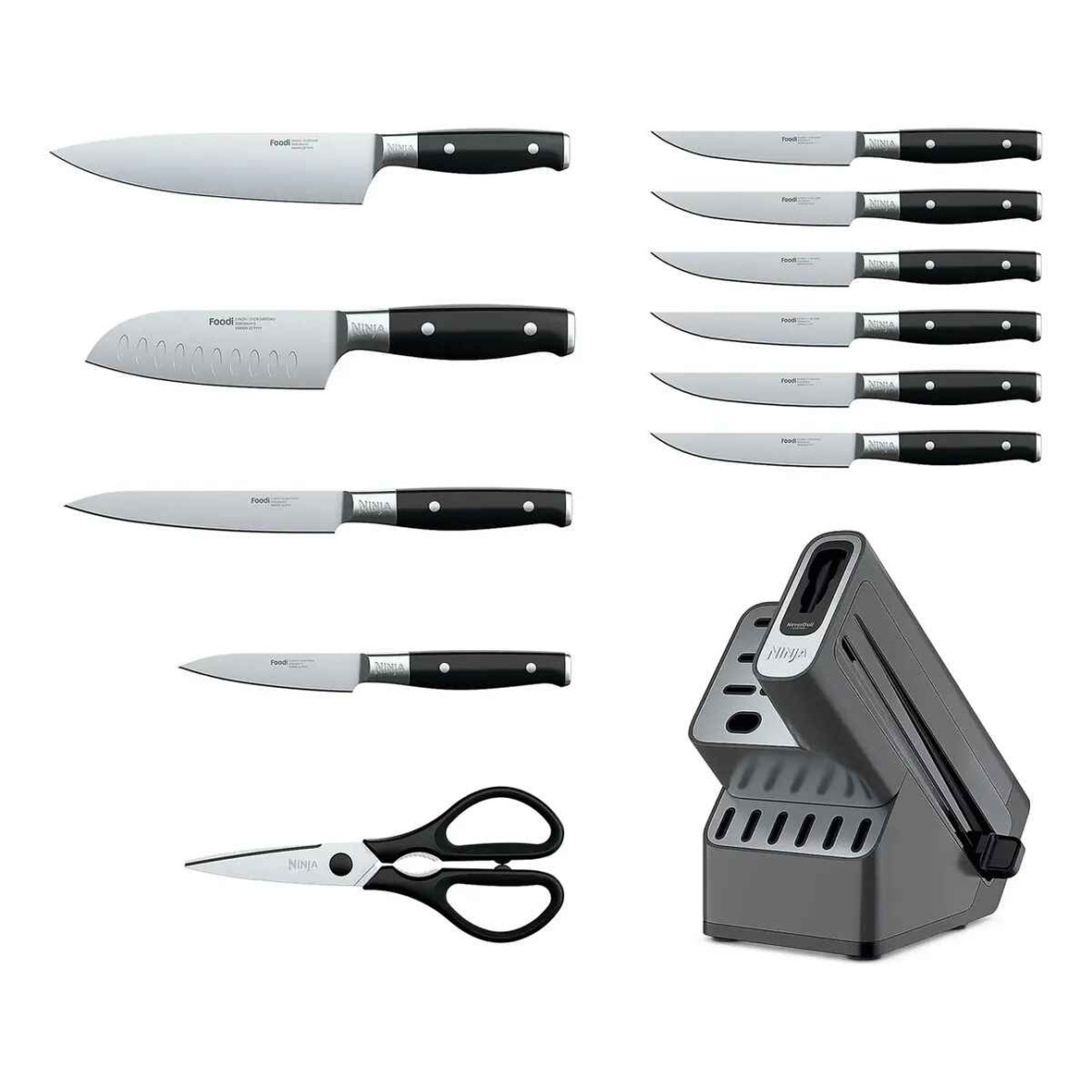 JUEGO DE CUCHILLOS NEVERDULL NINJA 12 PZAS K12012